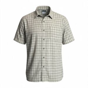 Columbia Men's Button Up Plaid Short Sleeve Shirt Size XXL BeigePre Owned